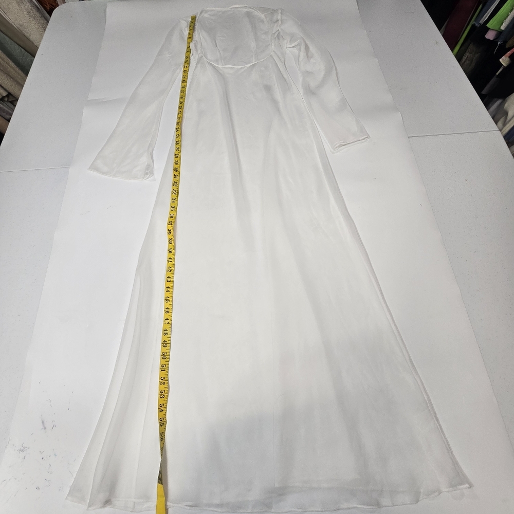 White Sheer Mesh Maxi Dress Cover-Up - Picture 9 of 11